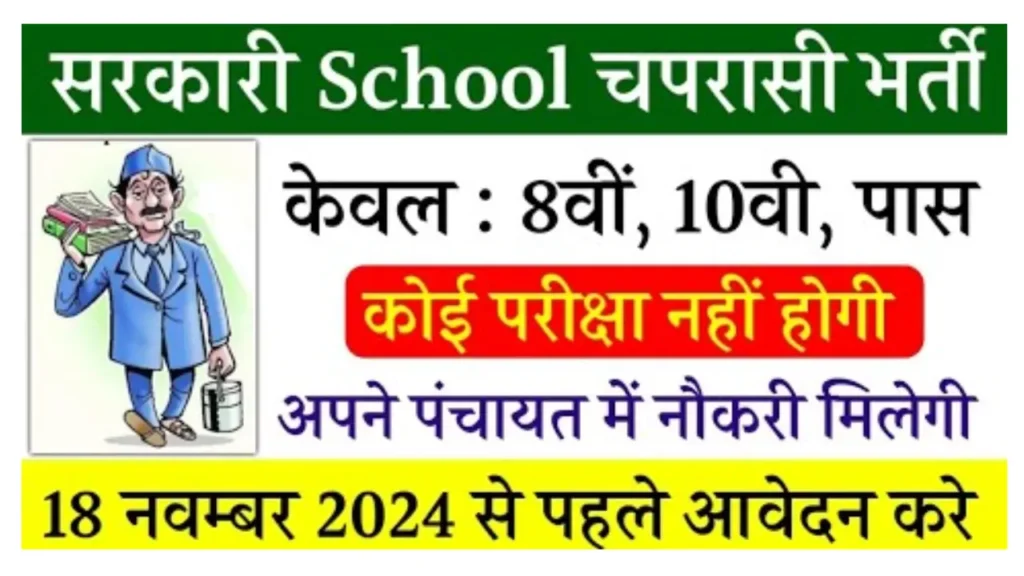 Peon Recruitment 2024: सरकारी स्कूल में चपरासी के पद पर भर्ती, आवेदन प्रक्रिया जानें!